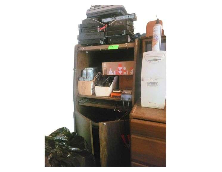 4' Cabinet with Various Incomplete Electronics image