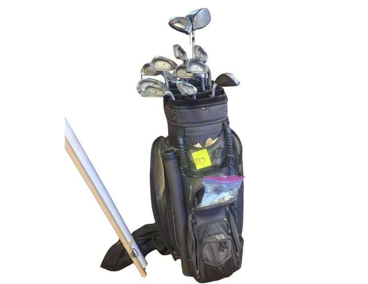 Set of Golf Clubs Including Taylor Made R5 Driver & 3 Wood Ping Anser Putter - Ping Zings Black Dot Irons 2 Iron-Sw image