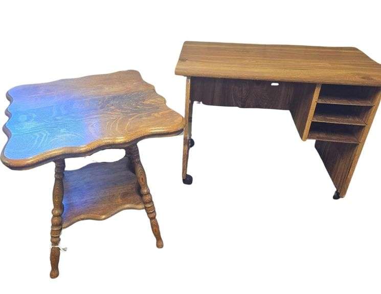 30" Wide Rolling Desk - 24" H Wooden Corner Stand image