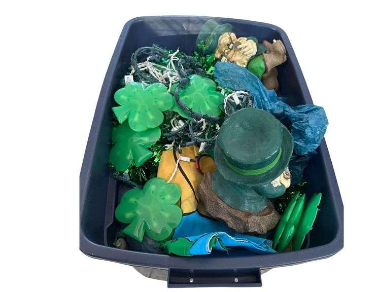 Plastic Tote Of Saint Patrick’s Day Holiday Decor image