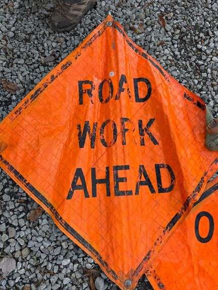 Various Construction Road Signs & Stands image