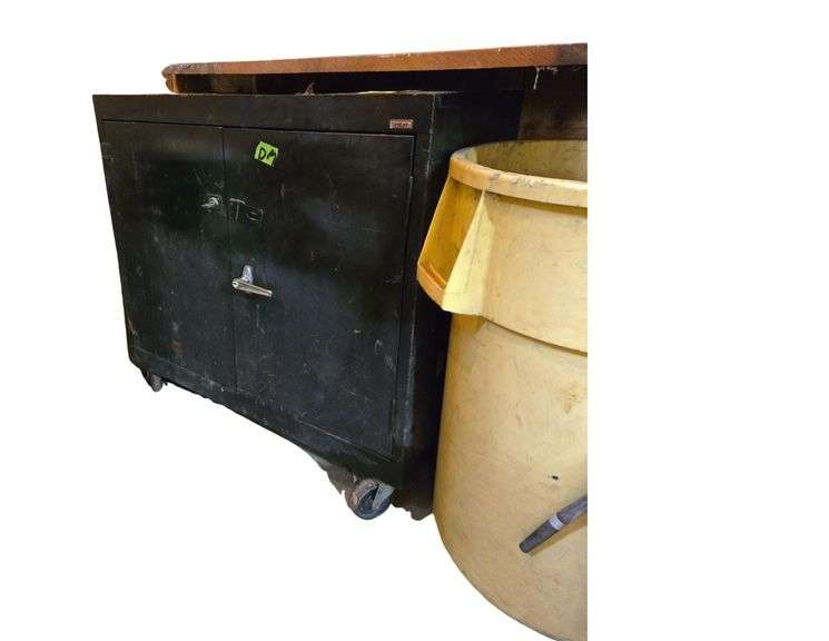 Metal Cabinet on Wheels 36" L x 18" D x 35" H. Contents Included image