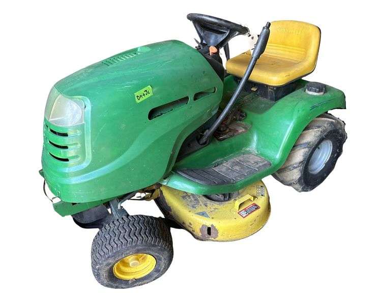 John Deere LT133 Riding Mower - 38" Mower Deck - 5 Speed Gear - 13HP - Includes 2 Hoods - Needs Fixed image