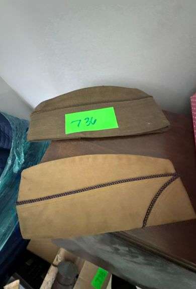 Pair of Folding US Military Hats image