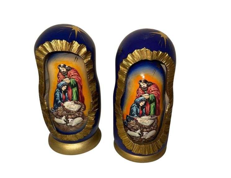 Silent Night Wooden Nesting Dolls 6in. H. image