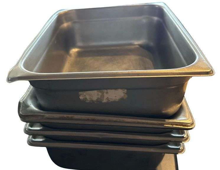 4 Stainless 1/2 Size Pans - 4” Deep image