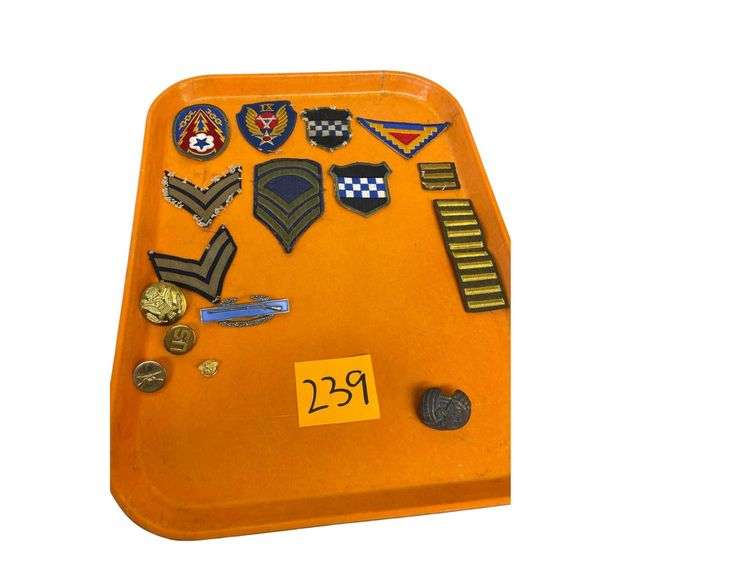 Collection Of WW2 Patches And Pins 3 Infantry Insignias image