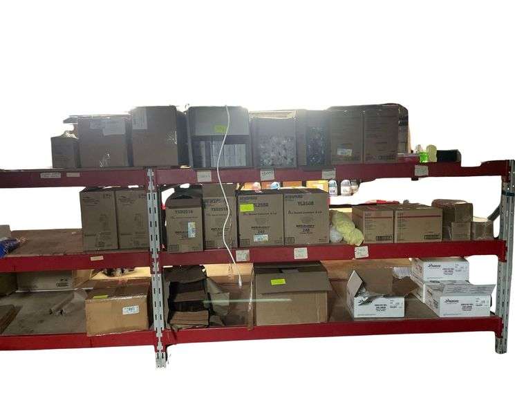 Contents On 2 Metal Racks From Hibachi Restaurant Take out Containers Can Liners 16oz. Containers with Lids image