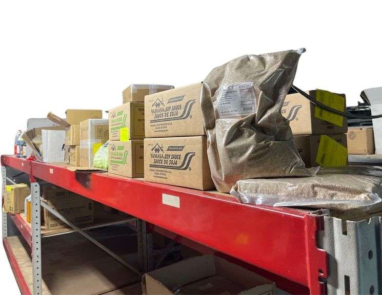 All Asian Cooking Items on 2 Shelves, Nori, Soy Sheets, Yamasa Soy Sauce, Roasted Sesame Seeds must See To Believe image