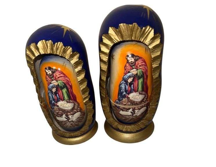 Silent Night Wooden Nesting Dolls - 6in. H. image