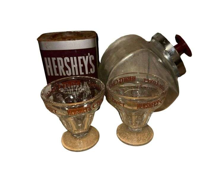 Hershey Chocolate Fluted Bowls - Candy Bowl - Vintage Cocoa Can image