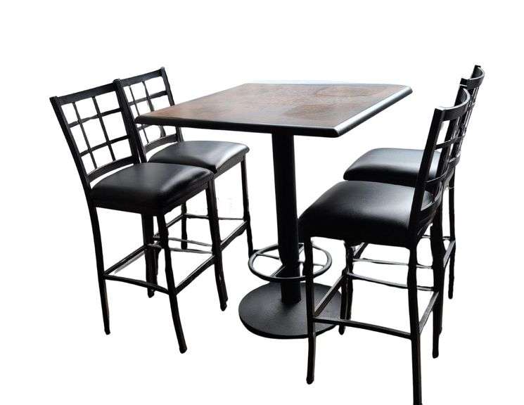 High Top Table 42" H, With 4 Stools image