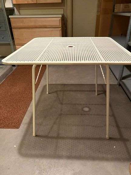 White folding square plastic table image