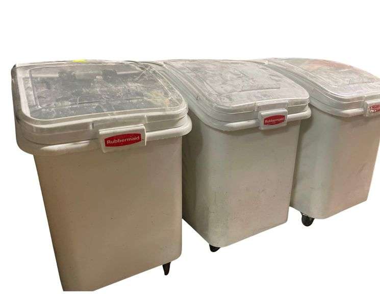 3 Very Large Rubbermaid Storage Containers Flour, Rice, and Bread Crumbs 29x19x29 Inches image