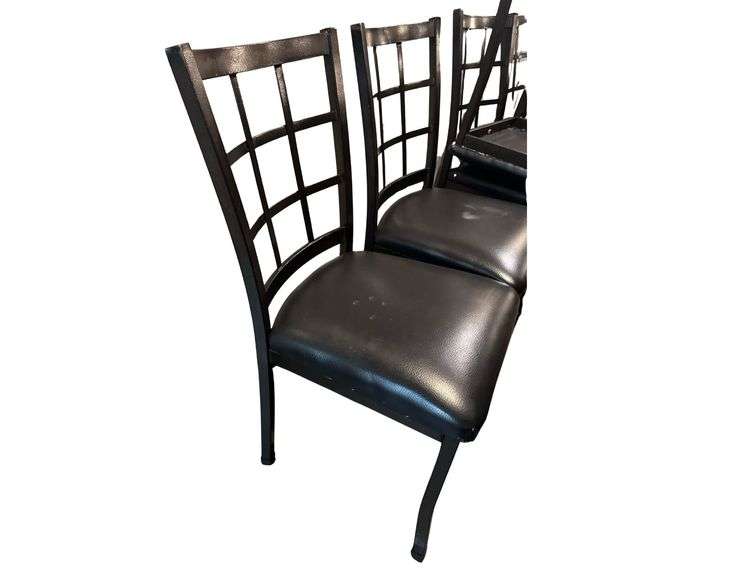 8 Window Back Metal Restaurant Chairs - Padded Seat image