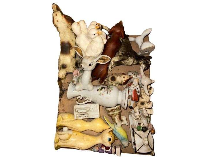 Box Lot Of Vintage Animal Statues image