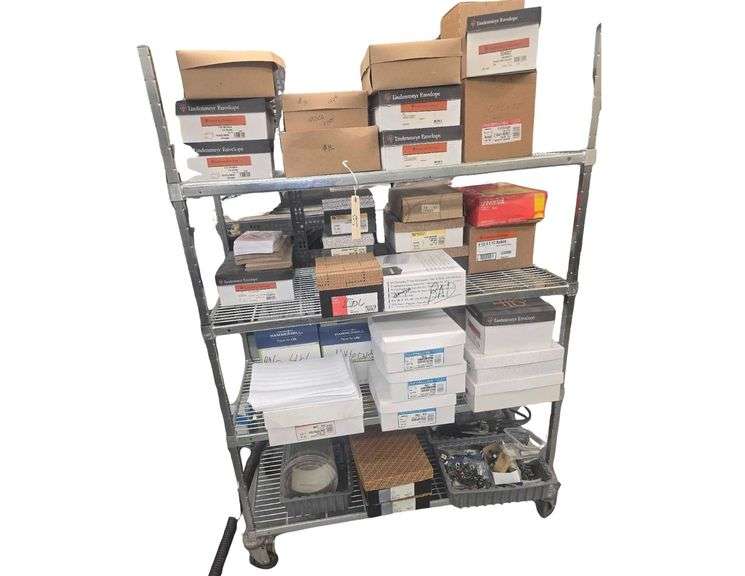 Industrial Rolling Cart 72x48x24" Contents Included Various Paper Products- Hardware image