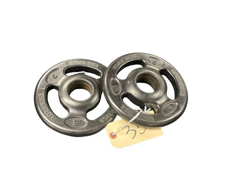 2 York USA 5 Pound Rubber Coated Plates image