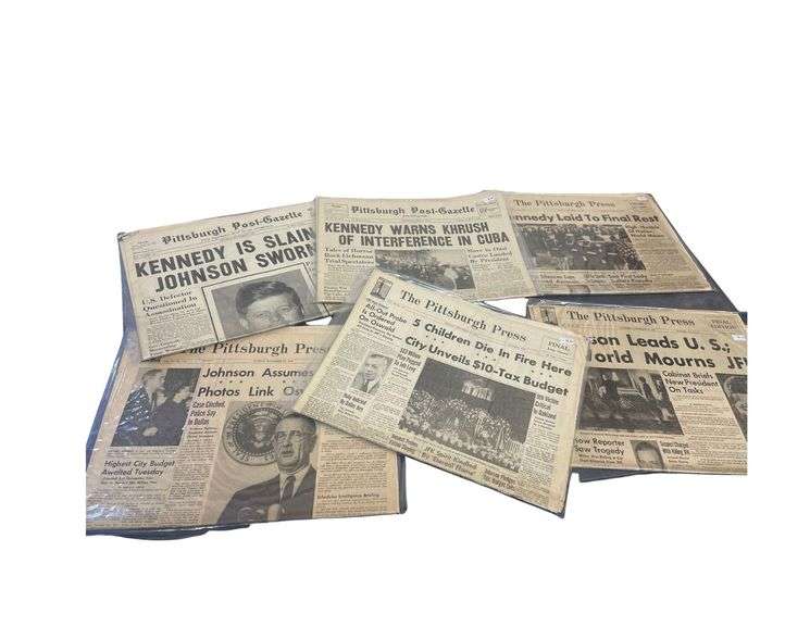 6 Copies Of The Pittsburgh Post Gazette, Press all Starting 1961 and 1963 image