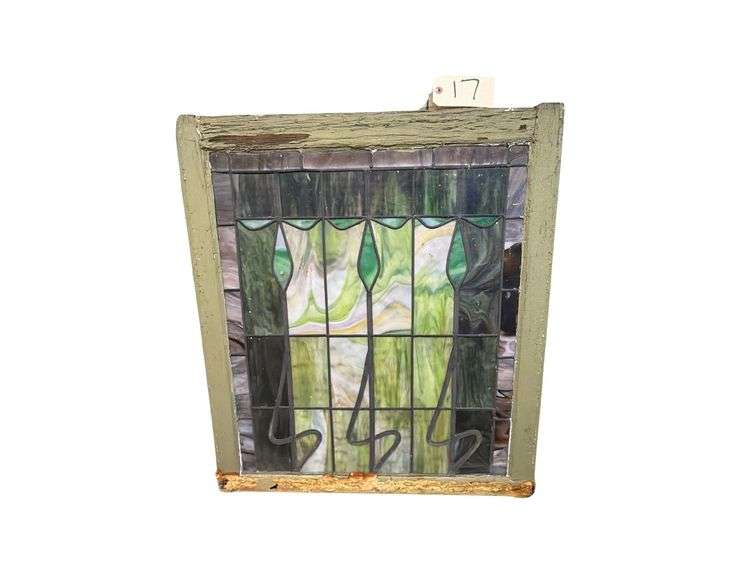 Antique Stained Glass Window - 30 1/2" x 34" image
