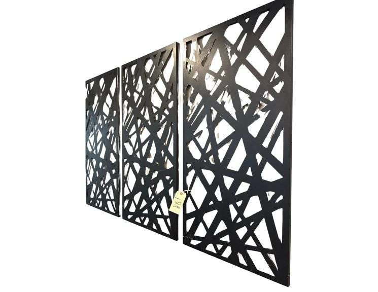 3 Metal Decorative Wall Hangings - 48” Height - Mounted on Wall w/ Drywall Screws image