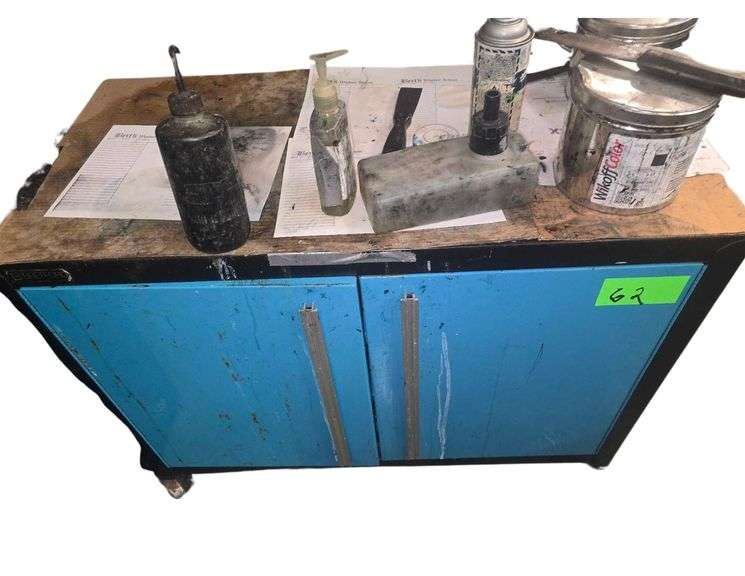 36" W Industrial Rolling Cart Various Print Paints and Materials Included image