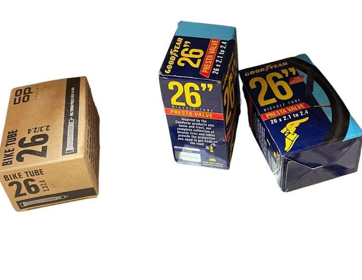 2 Bicycle 26Inch Tubes and a Box of Various Electrical Parts image