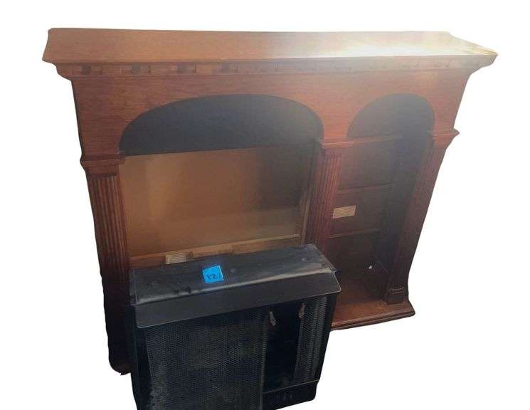 Wooden Mantle with Electric Fire Place 49.5x12.5x42 Inches image