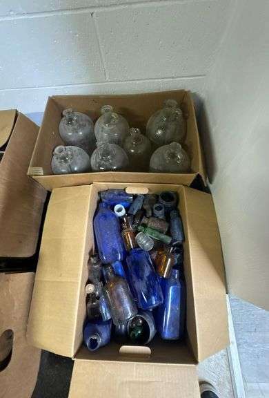 2 Boxes of Old Bottles image