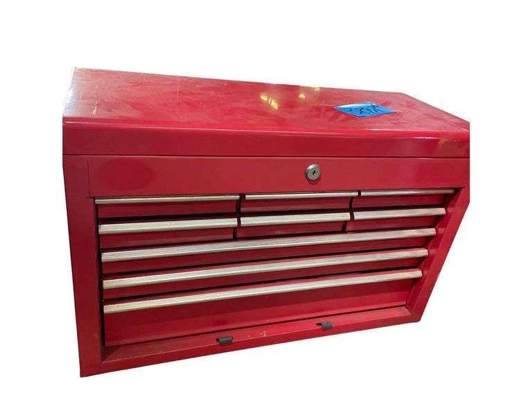 Red Metal Tool Box 24.5x10x18 Inches Plus Contents image