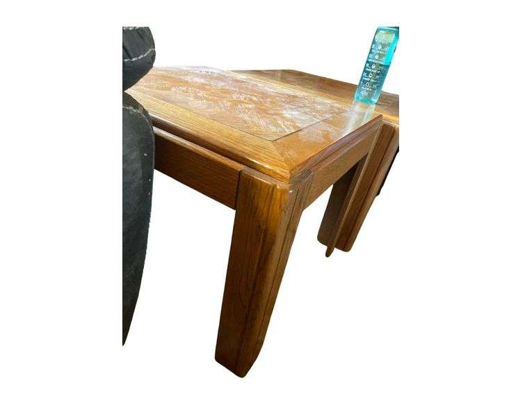 2 Wooden End Tables 26x23x19 Inches image