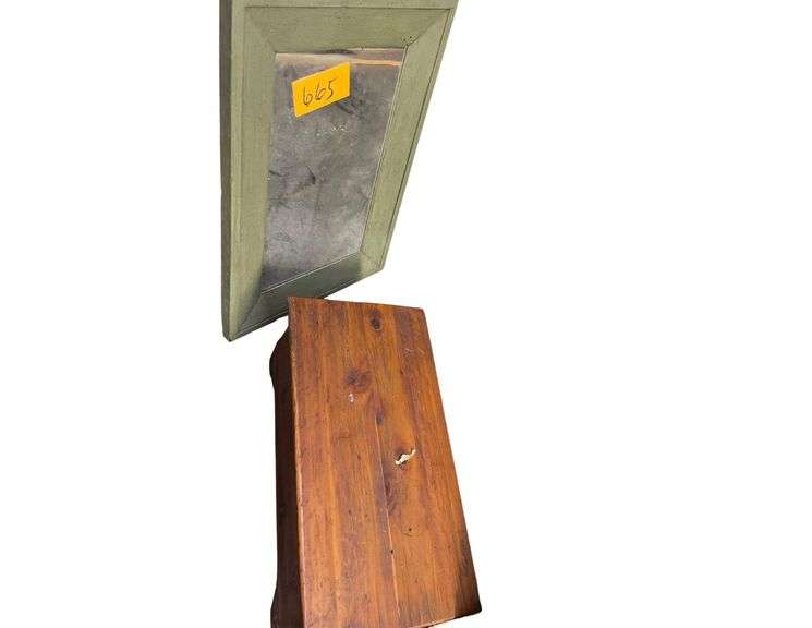 Mirror 16x22 Inches and a Wooden Box 18x9.5x9 Inches broken image