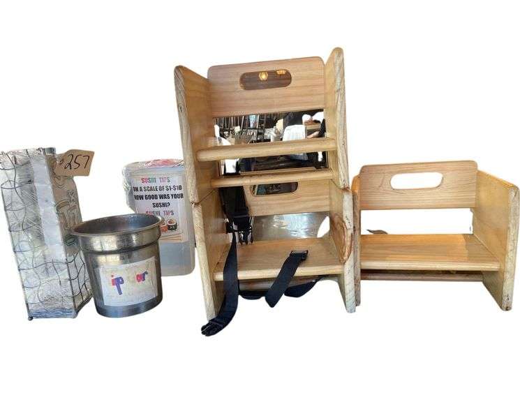 3 Wood Booster Seats with3 Tip Jars image