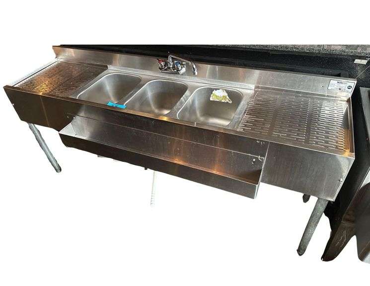 Krowne 3 Basin Bar Sink - Model 18-63C - 72" x 18 1/2" x 33" image