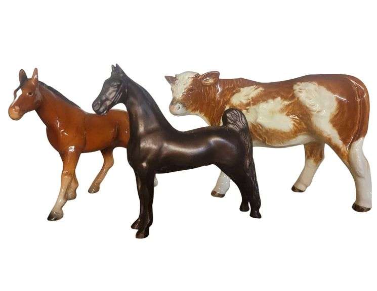 Vintage Cow and Horses image