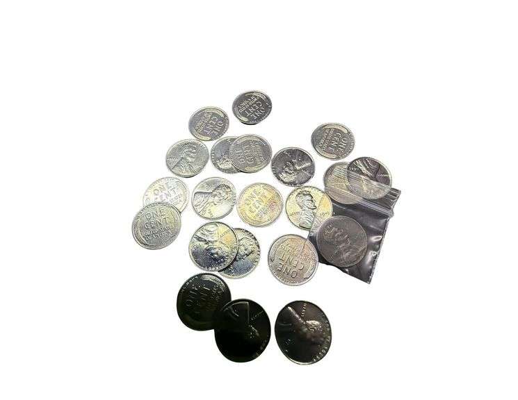 Various 1943 Lincoln Wheat 1C Steel Pennies image