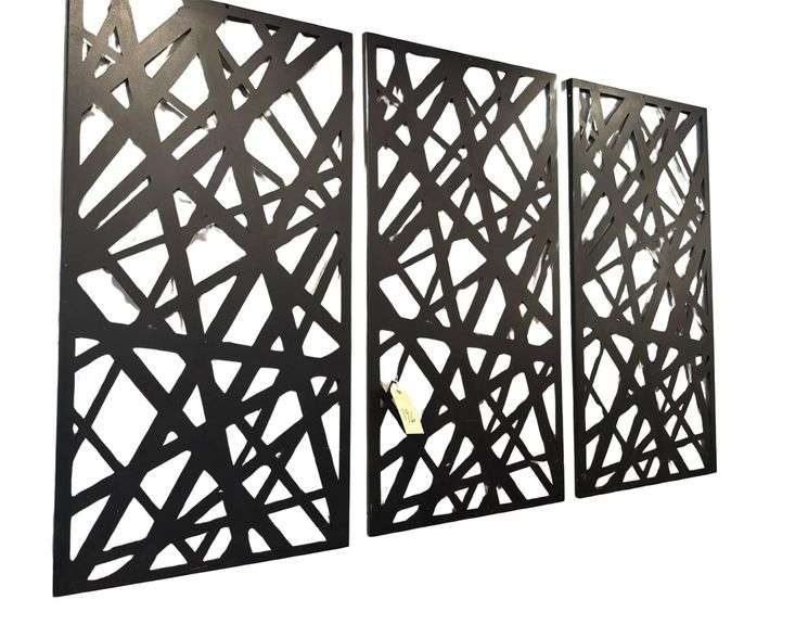 3 Metal Decorative Wall Hangings - 48” Height - Mounted on Wall w/ Drywall Screws image