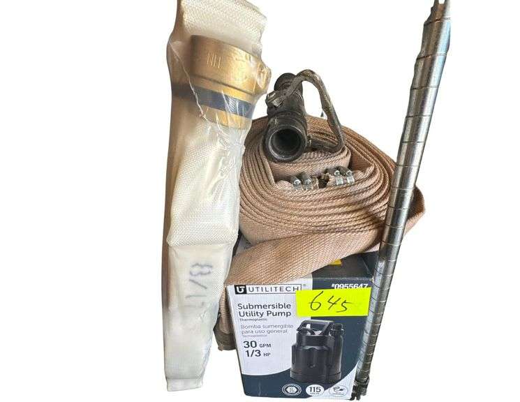 Submersible Pump - 2 Rolls of High Pressure Hose and Nozzle image