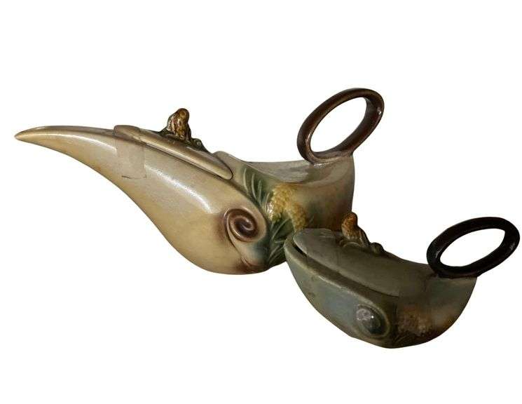 A Tea Server Shaped Like Genie Lamp 12x7x5 Inches and Smaller Sugar Server image