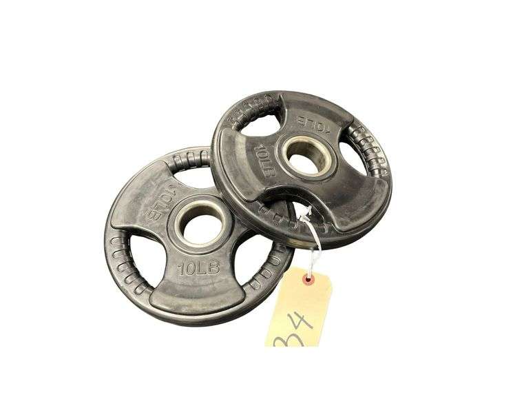 2 Rubber Coated 10 Lb. Weights image