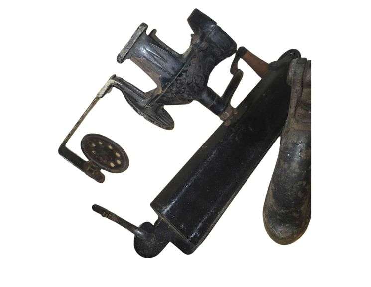 Vintage Debarker, Vintage Wooden Spout, Vintage Notary Seal, and Vintage Wall Grinder image