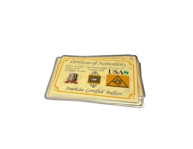 2 1/2 Grains of 24 Karat Gold - American Certified Bullion - 10 Year Anniversary Series image