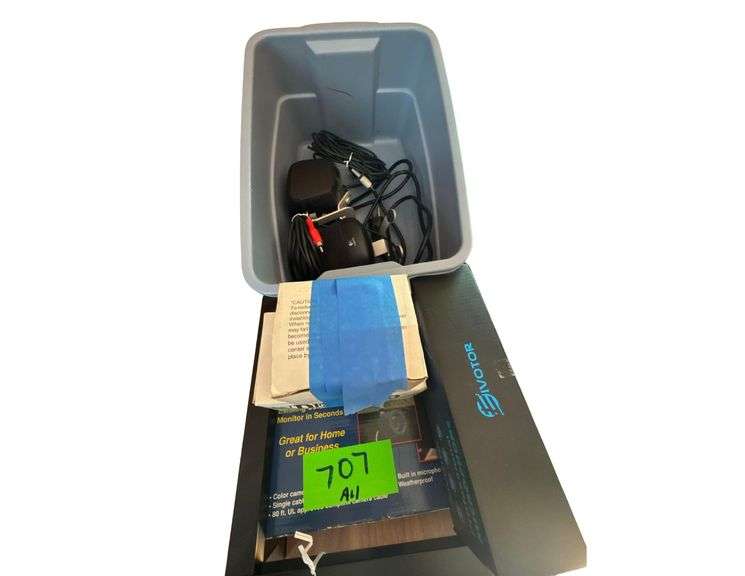 Security Camera System -  Including Color Cameras, Monitor, Cords, Eviotor Microphone image