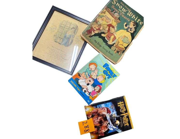 Family Guy Season 3 On DVD , Harry Potter The Sorcerers Stone, and Walt Disney's Snow White Story Book image