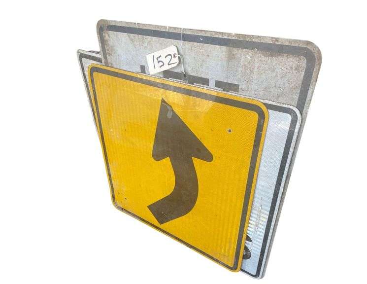 6 Road Signs of Varying Sizes and Wordage from 36 to 30 Inches to 24 By 28 Inches image