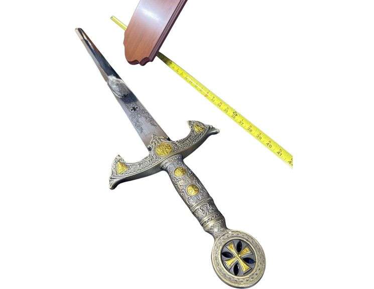 45” Crusader Medieval Sword with Wall Plaque image