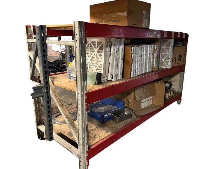 1 Section of Pallet Racking - 2 Uprights - 3 Shelves - Overall size Approx. 105in long x 5ft high x 40in deep - Located in Basement - Can Remove After 4pm image