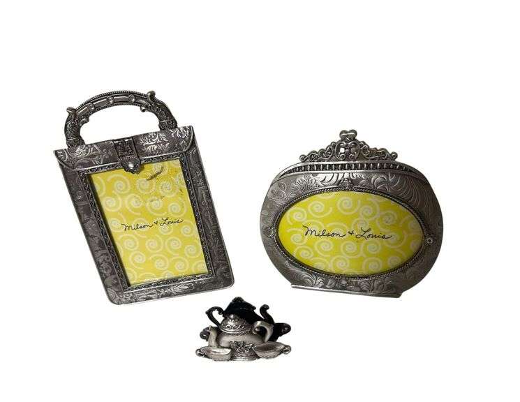 Milson & Louis Pewter Picture Frames 41/2 X 3 in.- Mini Pewter Napkin Holder image