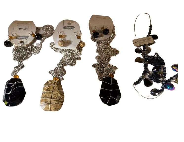 4 Stone Pendant Necklaces image