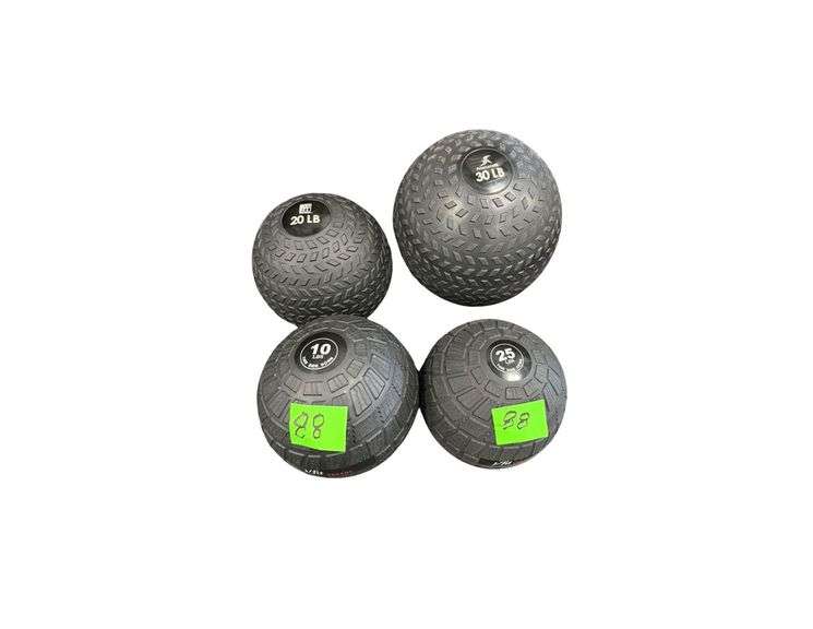 Set of ProsourceFit Tread Medicine Slam Balls - 10lb, 20lb, 25lb, 30lb image